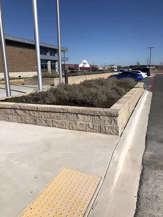 Retaining wall with plants