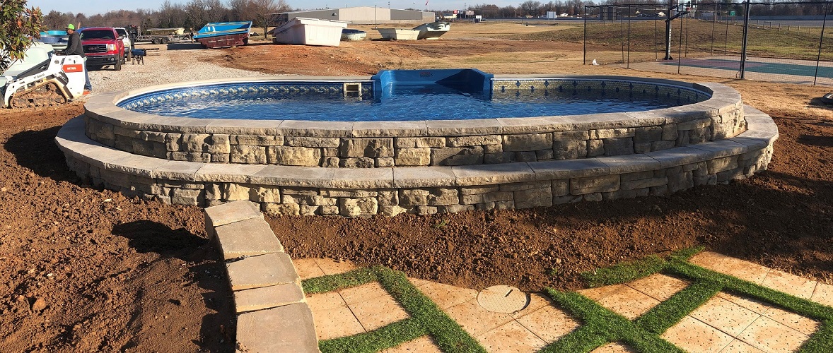 Pool retaining wall